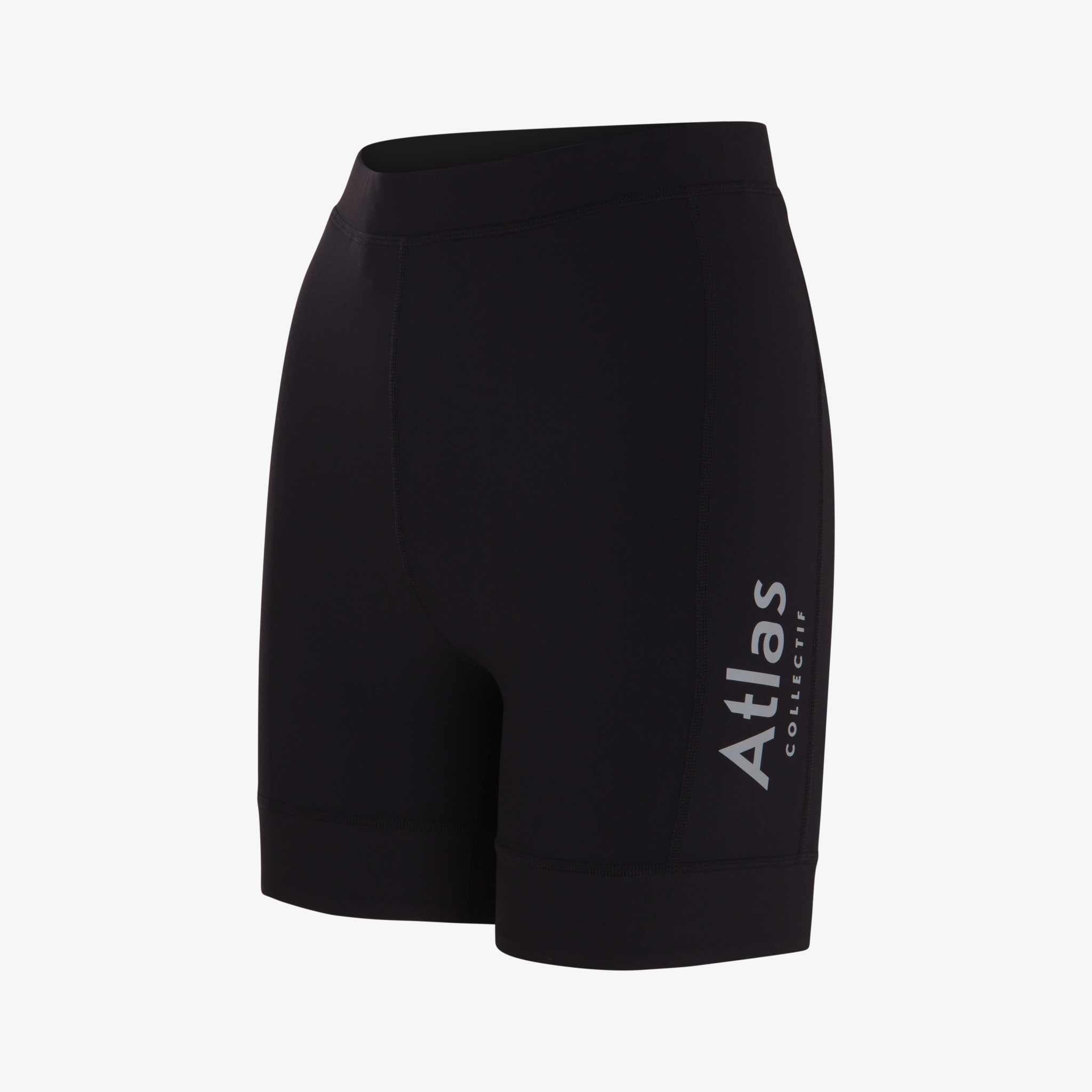 Illumi Trax WMNS Running Half Tights Black with reflective detailing and storage pockets for high-performance running.